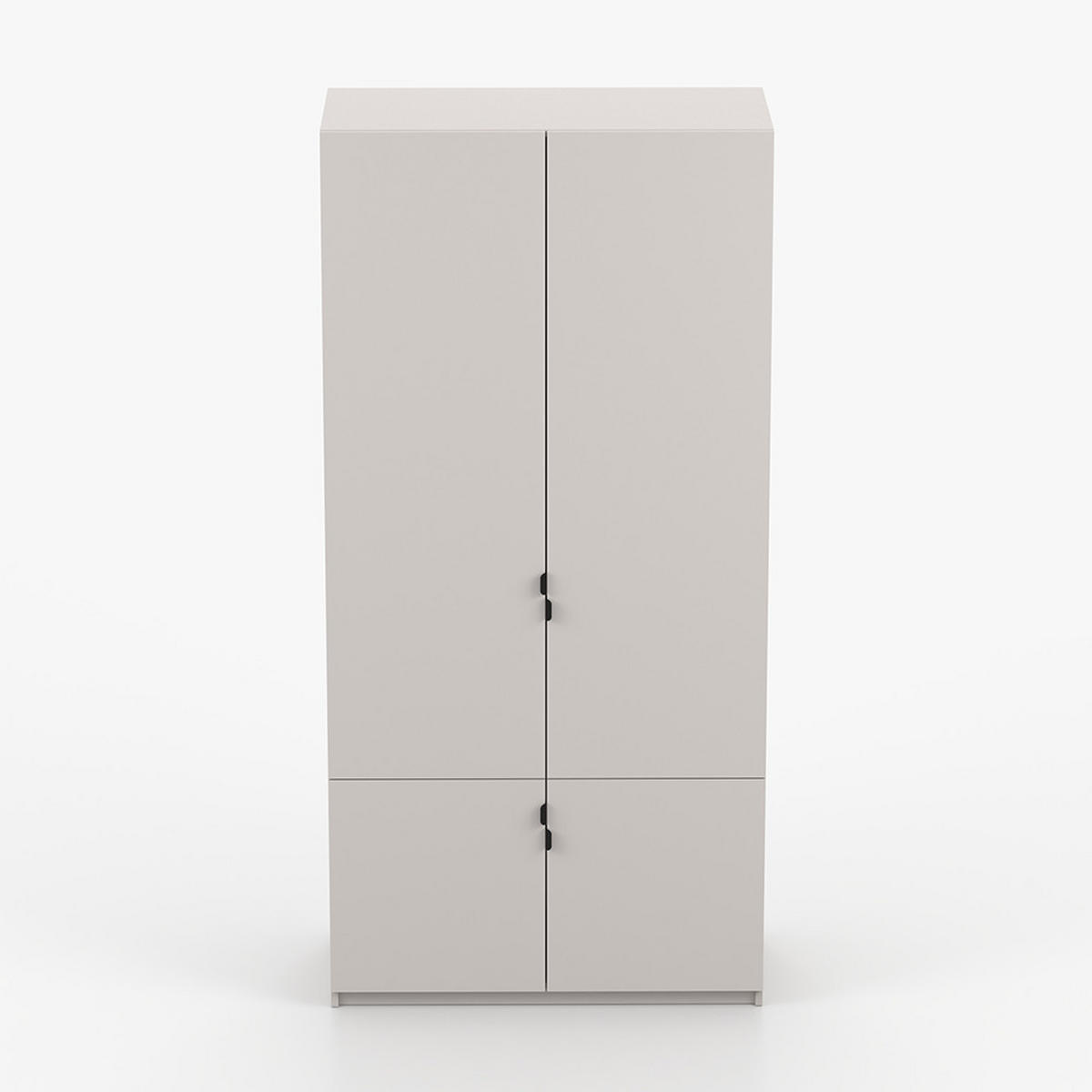 DREHTÜRENSCHRANK MEZZO 4D 100 cm Kaschmir/Kaschmir, 4-türig, schwarze Metallgriffe - Kaschmir/Schwarz, Holzwerkstoff/Metall (100/200/50cm) - imoebel24