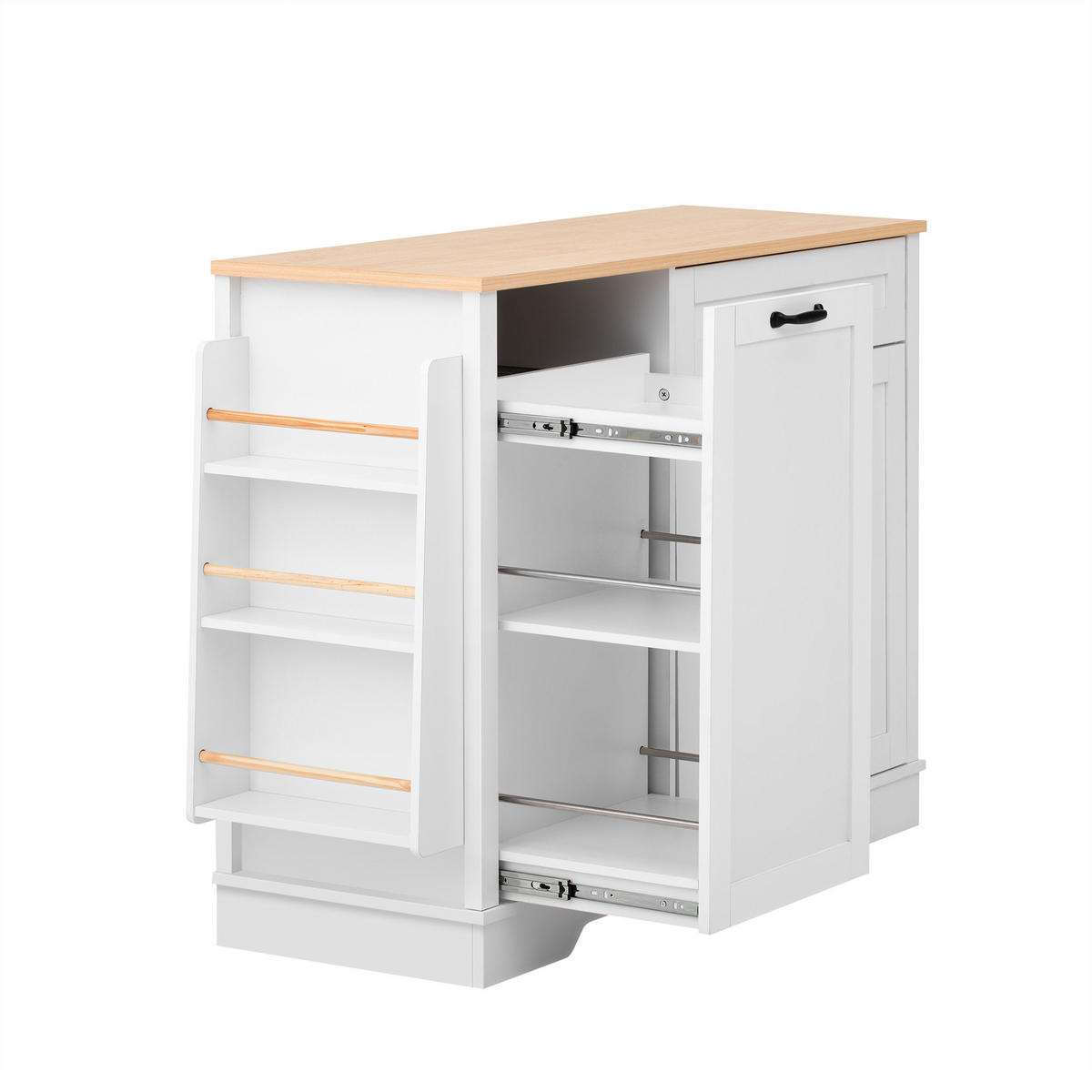 SIDEBOARD in Weiß Buffet mit 3 Türen und Schublade für Esszimmer, Wohnzimmer und Küche, B115/T40/H87 cm - Weiß, Holzwerkstoff/Metall (115/87/40cm) - STILVORA