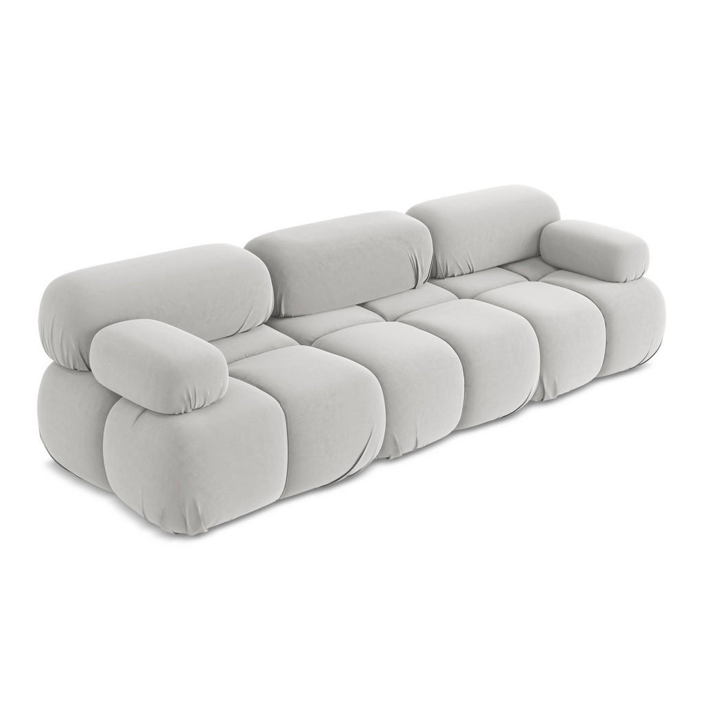 Thumbnail - Makamii 3-Sitzer, Silber, Textil, Füllung: Schaumstoff, 285x70x96 cm, Made in EU, Wohnzimmer, Sofas & Couches, Sofas, 3-...