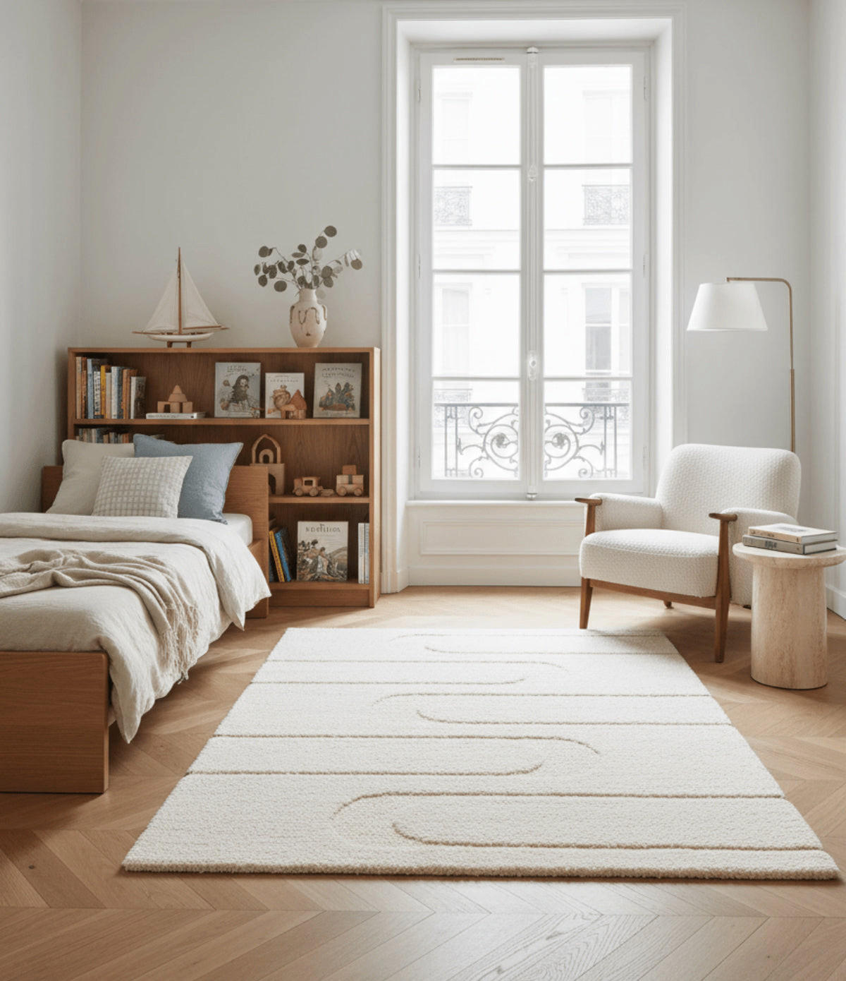 TEPPICH, Weicher, dicker mit Reliefeffekt weiß - Weiß, Textil (120/170cm) - AFK Living