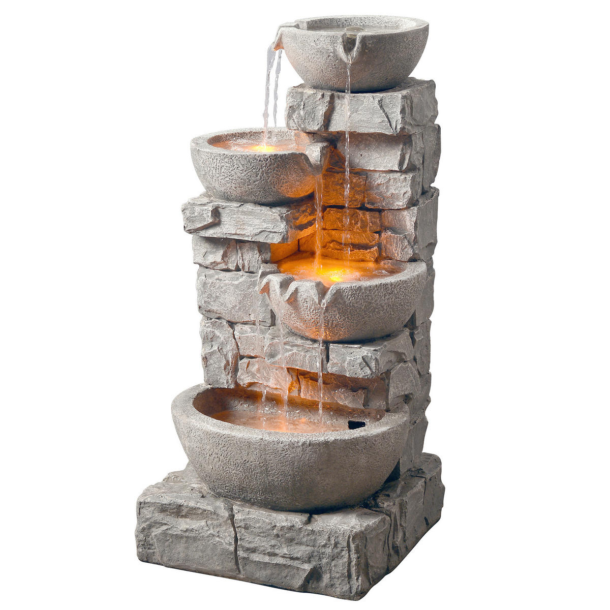GARTENBRUNNEN 84.5cm - Grau, Kunststoff (39.4/38.7/84.5cm) - Teamson Home