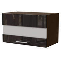 KLAPPHÄNGESCHRANK Essen W4BS/60/LAM Schwarz Hochglanz / Lava Matt 60 / 32,5 / 36cm - Schwarz Hochglanz/Dunkelgrau, Holz/Holzwerkstoff (60/36/32.5cm) - Feldmann-Wohnen