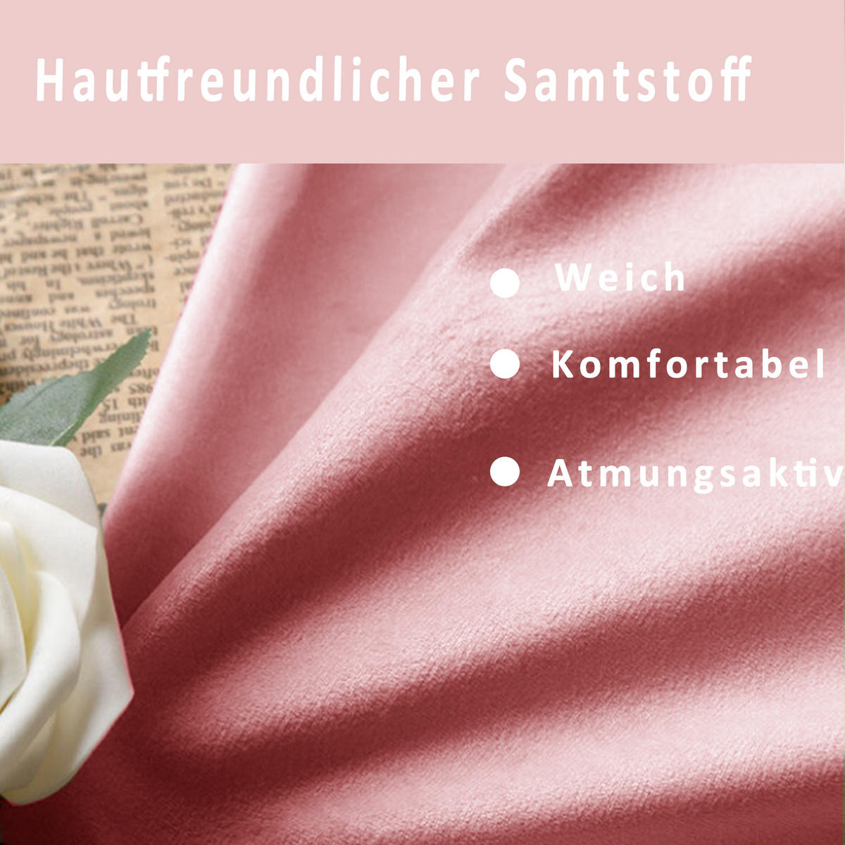 KINDERBETT 90x200 cm Wolke Samt rosa - Rosa, Textil (90/200cm) - LEBENLANG