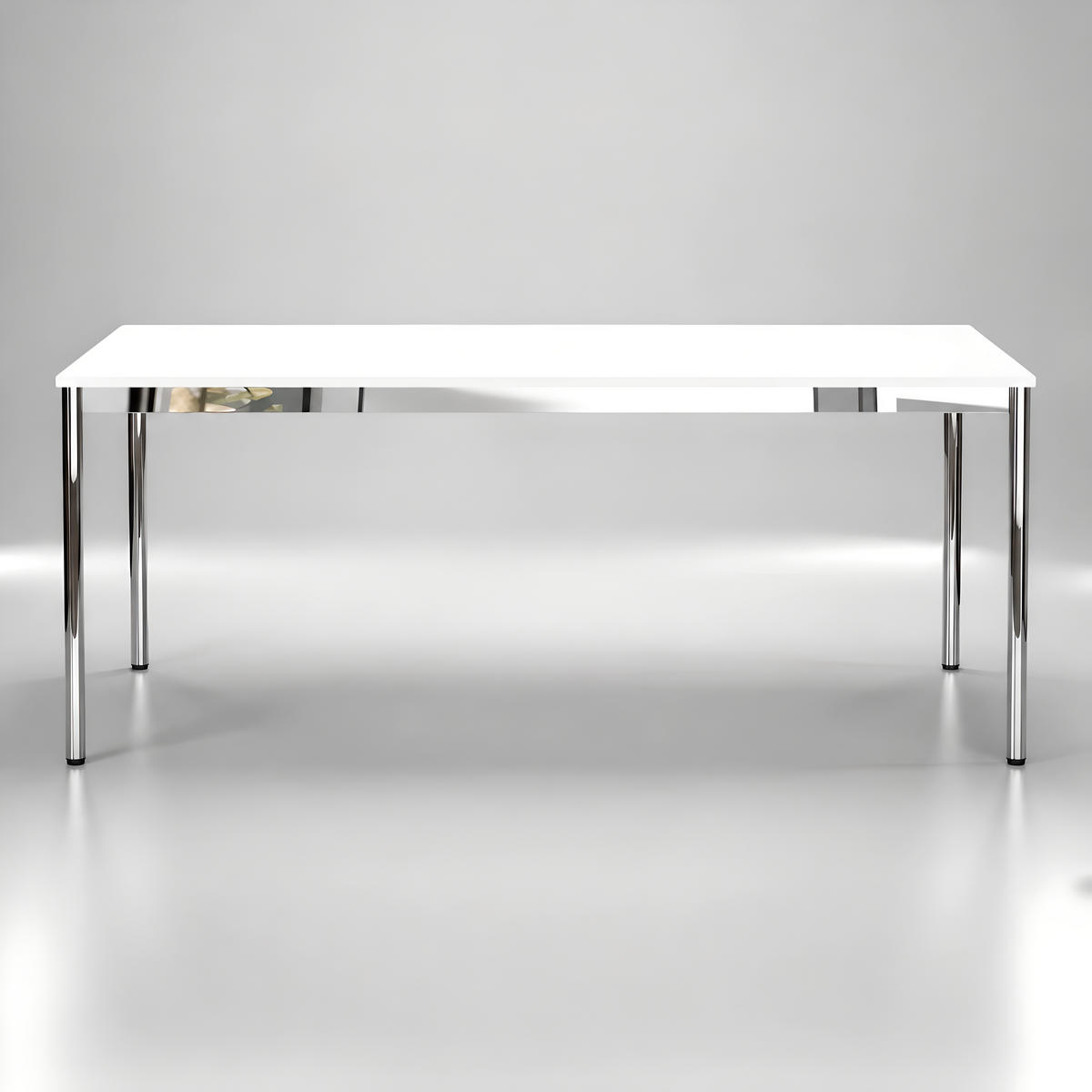 SCHREIBTISCH VST1 200 x 75 cm Weiß – höhenverstellbar - Chromfarben/Weiß, Holzwerkstoff (200/75/75.5cm) - Versee