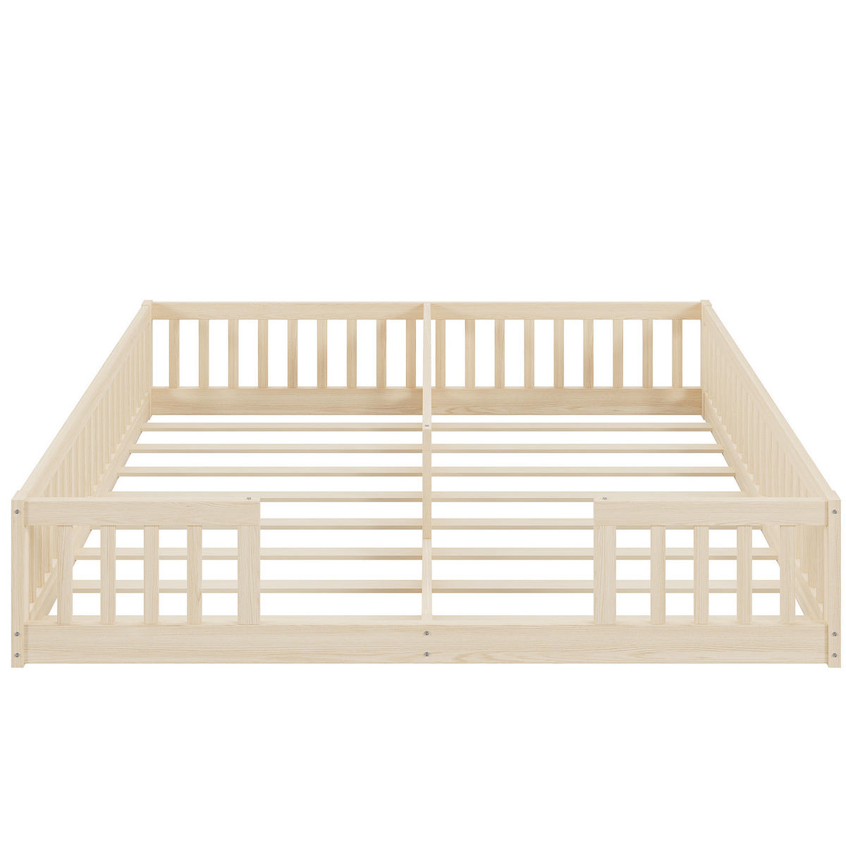 KINDERBETT aus Kiefernholz und MDF 2x90x200 cm Natur mit Lattenrost und Sicherheitsgitter - Naturfarben, Holzwerkstoff (90/200cm) - IVMEU