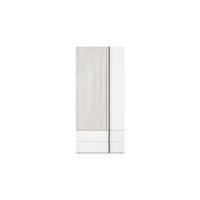 KINDERKLEIDERSCHRANK REMI 02 90 cm breit in Eichenweiß / Weiß Matt / Anthrazit - Eichefarben/Anthrazit, Holzwerkstoff (90/195/50cm) - Deine Möbel 24