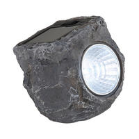 LED SOLARLEUCHTE Stein Grau - Schwarz, Glas (17/17/25cm) - Globo Lighting