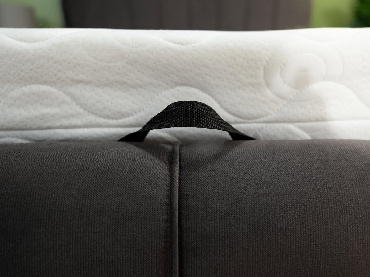 POLSTERBETT Slim XI mit Füße - Dunkelgrau/Goldfarben, Holz/Holzwerkstoff (180/200cm) - MIRJAN24