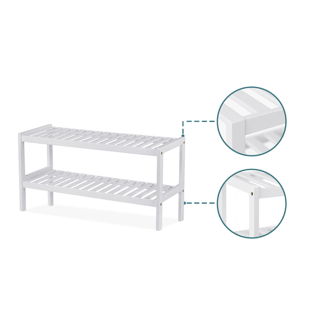 SCHUHREGAL - Weiß, Holz (70/33/26cm) - Relaxdays