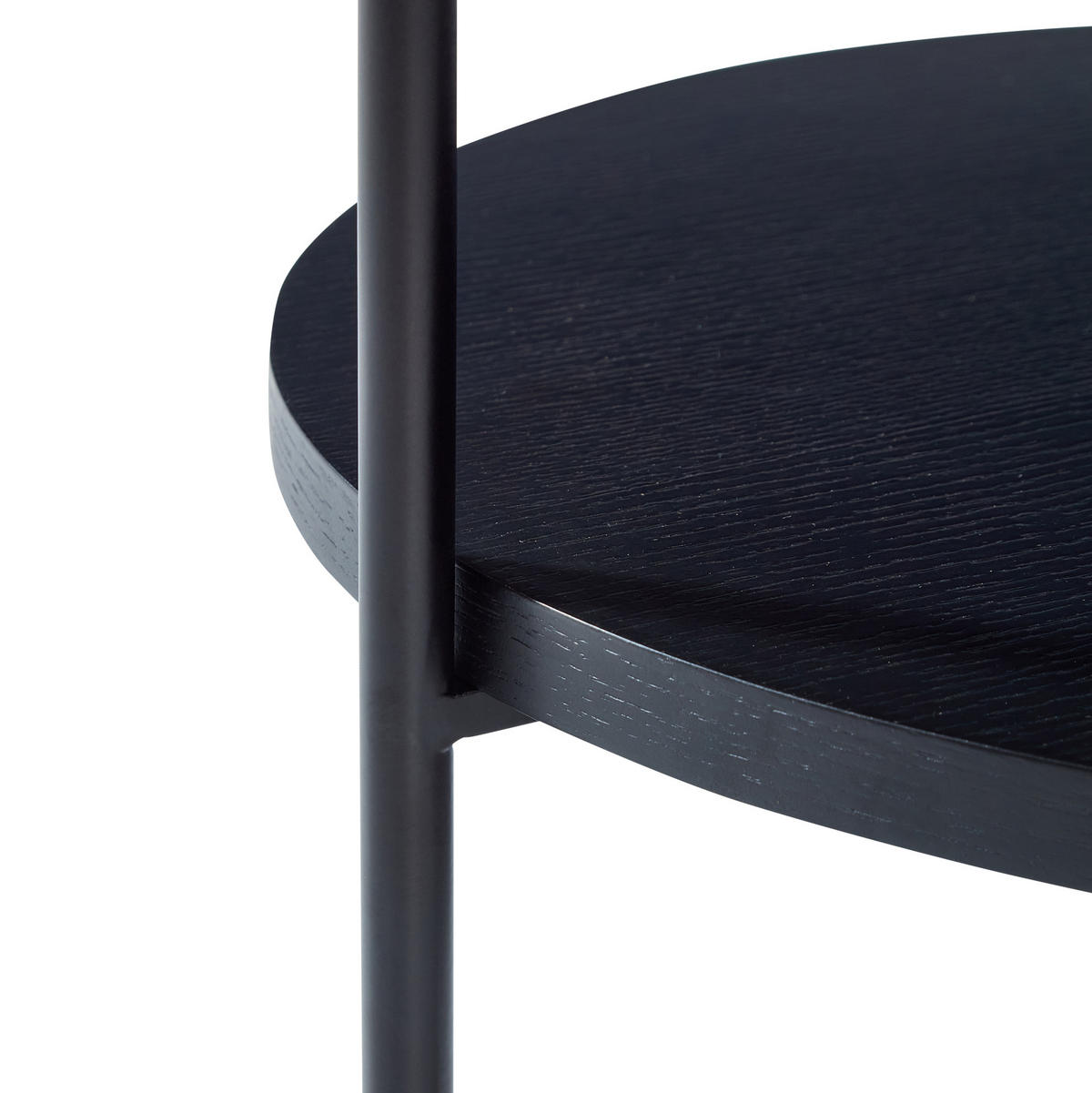 COUCHTISCH 2er-Set rund 2-stufig Ø 69 cm Holz/Metall Schwarz - Schwarz, Holz (44/44/48cm) - Meubliv