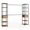 KLEIDERSCHRANK Fyrk Eiche rustikal 180 x 187 cm - Wildeiche/Schwarz, Holzwerkstoff (180/187/45cm) - Vicco