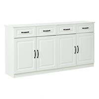 SIDEBOARD DE-37845 mit 4 Schubladen und 4 Türen Weiß - Weiß, Holzwerkstoff (160/80/35cm) - ComfortXL