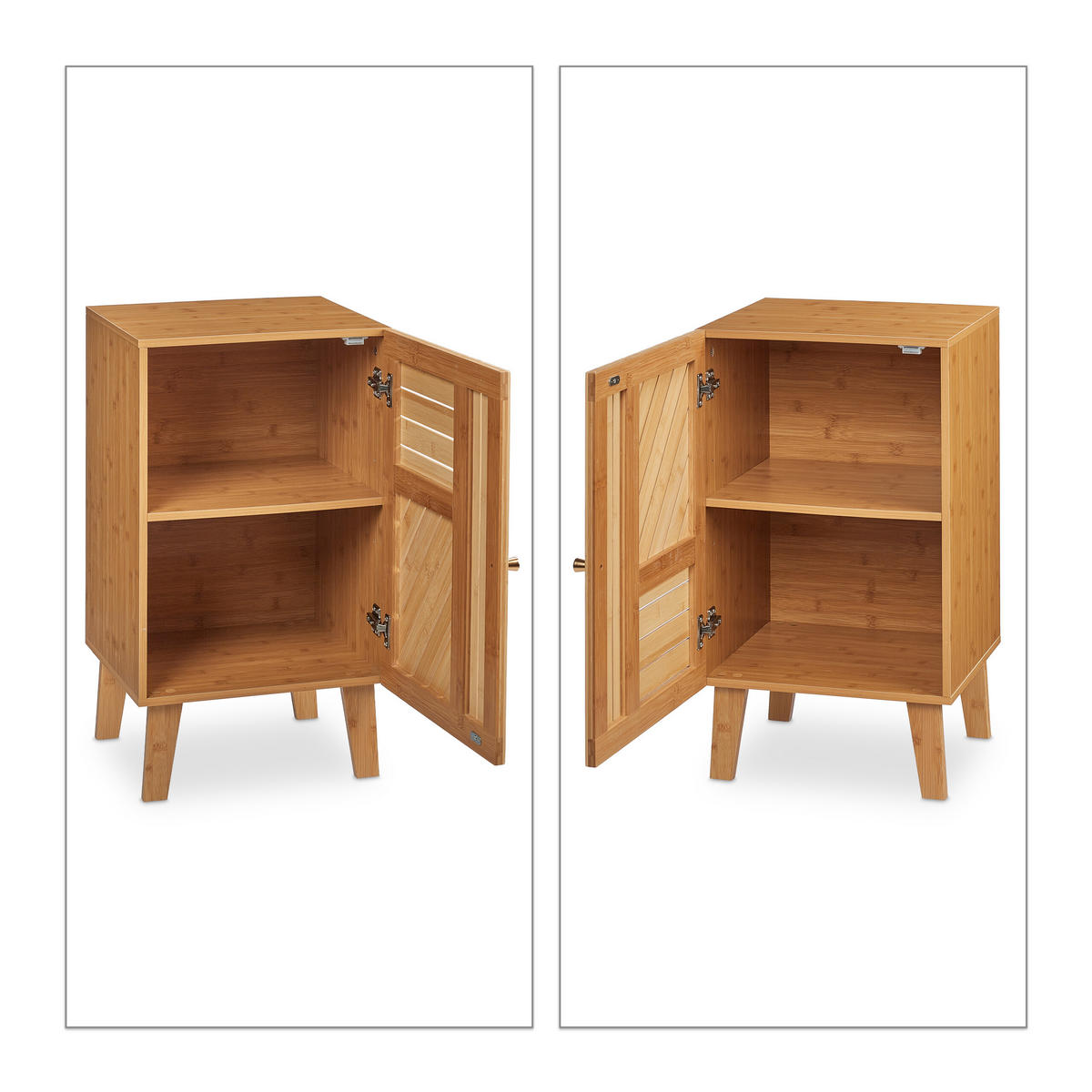 BAMBUS-BADSCHRANK - Hellbraun, Holz/Holzwerkstoff (40/70/37cm) - Relaxdays