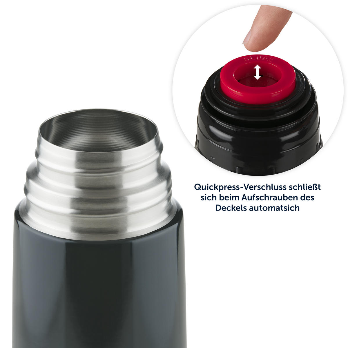 THERMOSFLASCHE Eifel 700 ml, Schwarz - Schwarz, Metall (0.7L) - Blumtal