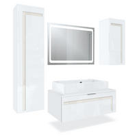 BADMÖBELSET Aloha Absetzungen in Creme Hochglanz - Creme, Holzwerkstoff (200/193/51cm) - Vladon