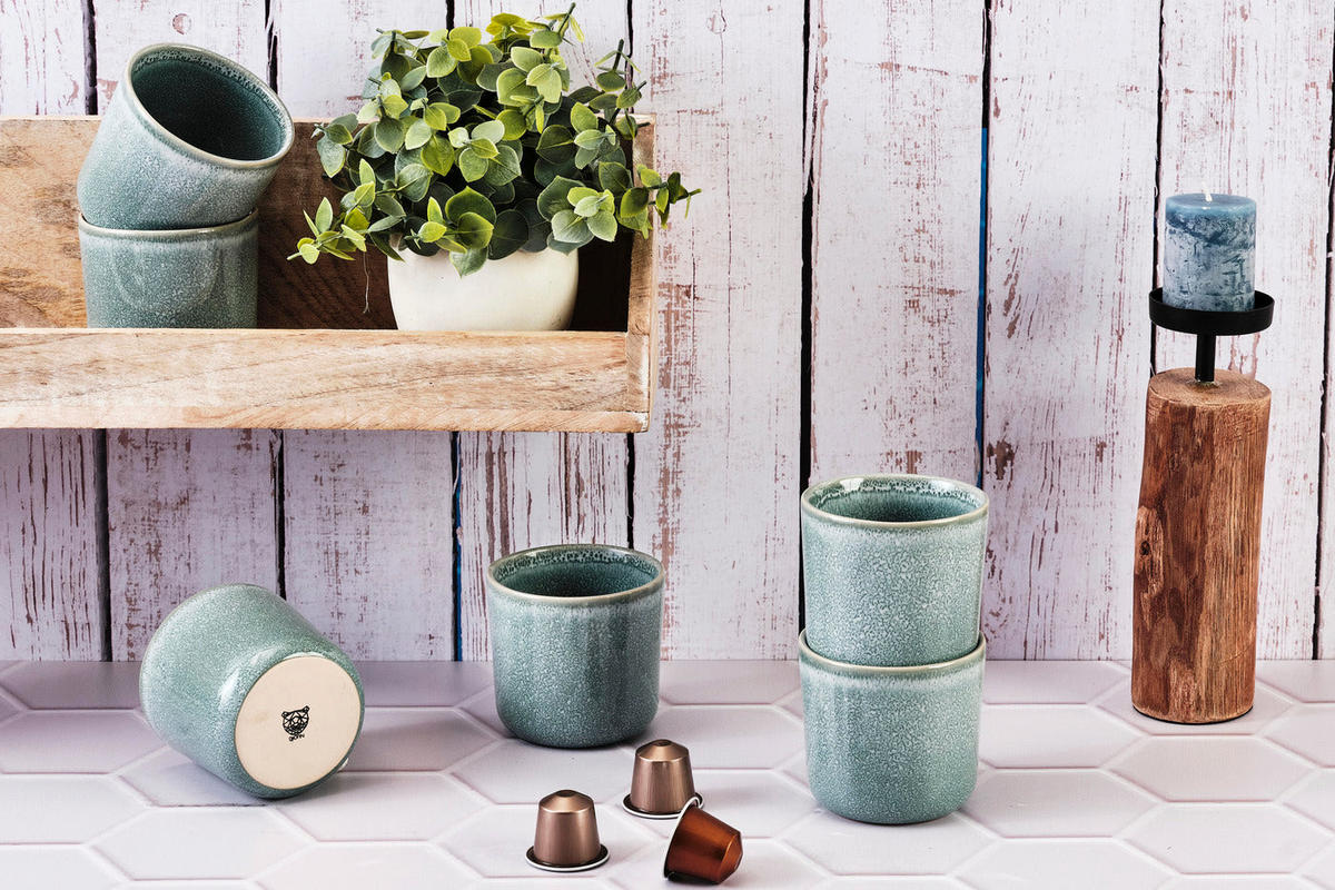 BECHER Magma 200ml - 6er-Set - Cobalt - Blau, Keramik (0.2L) - Björn