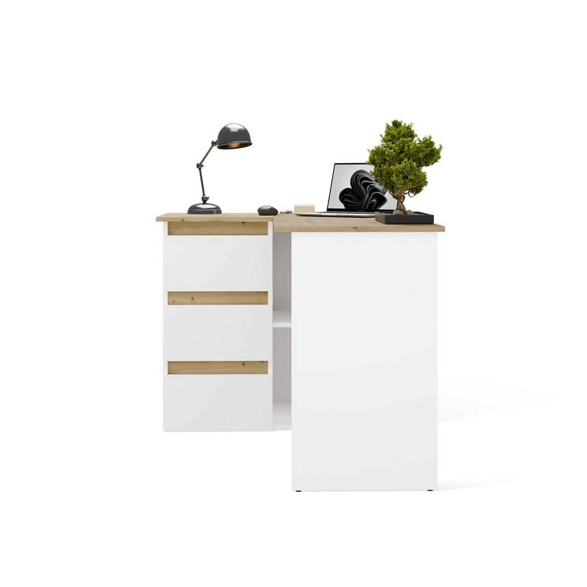 SCHREIBTISCH Weiß, Artisan Eiche 120/75/49 - Weiß/Eiche Artisan, Holzwerkstoff (49/120/75cm) - RAUMHIRSCH FURNITURE