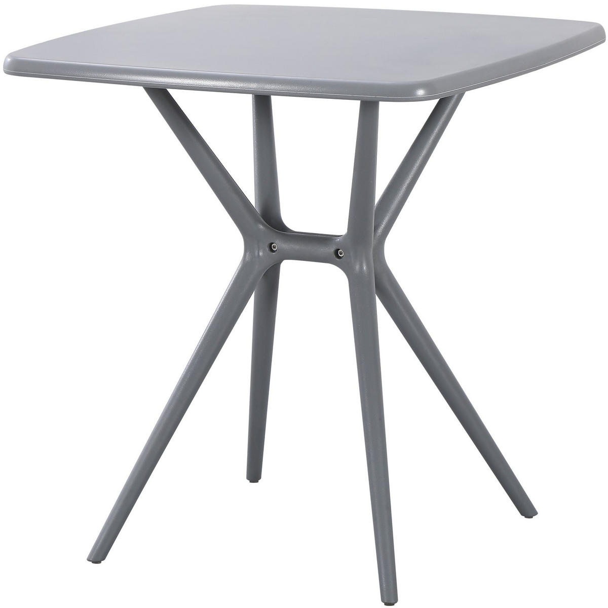 GARTENMÖBEL-SET Nora 4 Stühle 186x186x82cm Kunststoff Grau Balkonset - Grau, Kunststoff - DELUKE