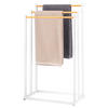 STAND-HANDTUCHHALTER, Bambus/Metall weiß - Weiß, Metall (45.5/76.5/22cm) - eluno