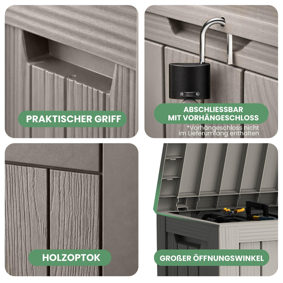 GARTENBOX 272L Grau - Grau, Kunststoff (114/57.5/46.3cm) - Akord