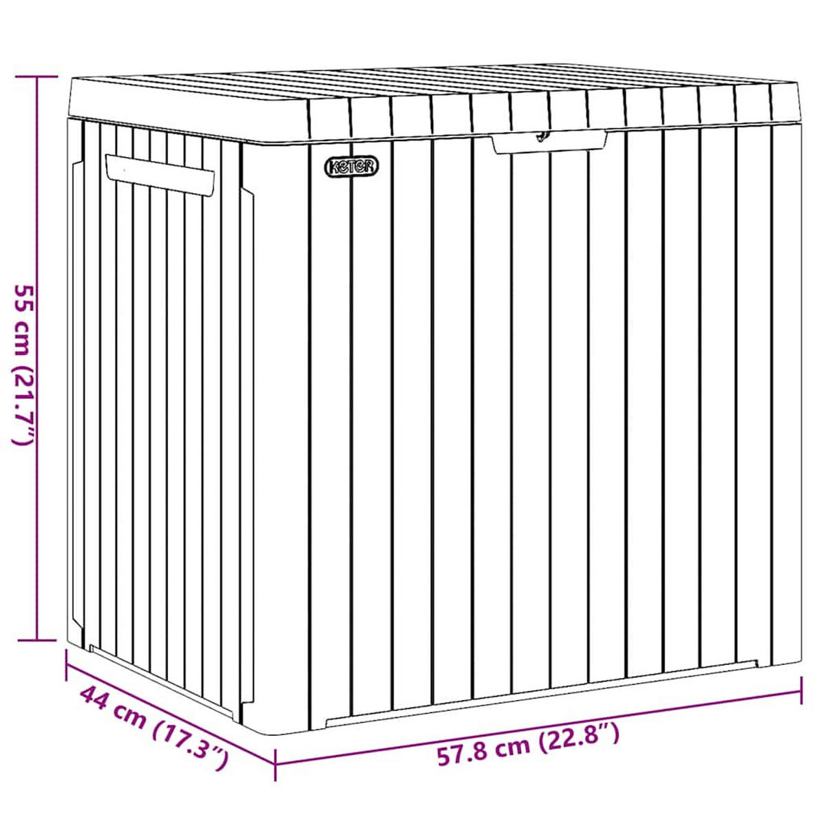 GARTENBOX, Multifunktional, 57,8/44/55 cm, aus Kunststoff PP, Anthrazit - Anthrazit, Kunststoff (44/55/57.8cm) - Keter