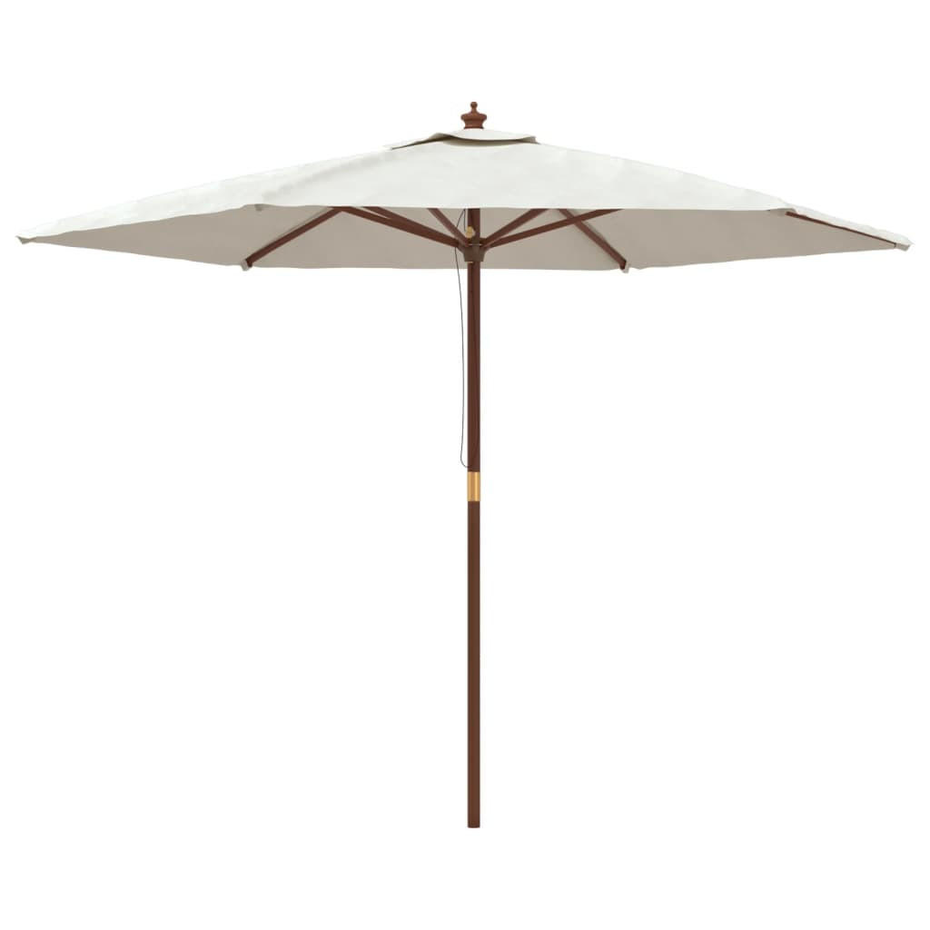 SONNENSCHIRM Mit Holzmast Sandfarben 299/240 Cm - Weiß, Holz (299/299cm) - vidaXL