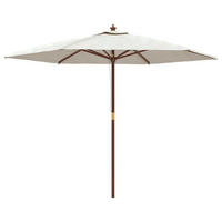 SONNENSCHIRM Mit Holzmast Sandfarben 299/240 Cm - Weiß, Holz (299/299cm) - vidaXL