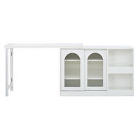BARTISCH für Küche 121,5/40/76,7 cm ausziehbar mit Stauraum in Weiß - Weiß, Holzwerkstoff (121.5/40/76.7cm) - BEAOK
