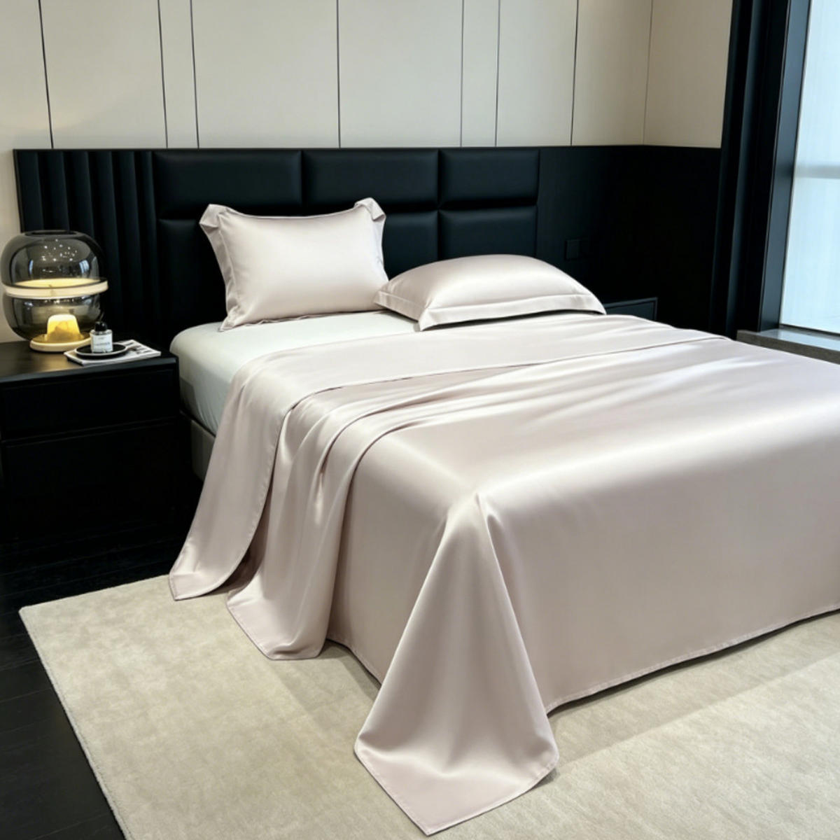 BETTWÄSCHE,CHAMPAGNERROSA, Eisseidenstoff, 230 x 160 cm - Silberfarben, Textil (160/230cm) - Authentics