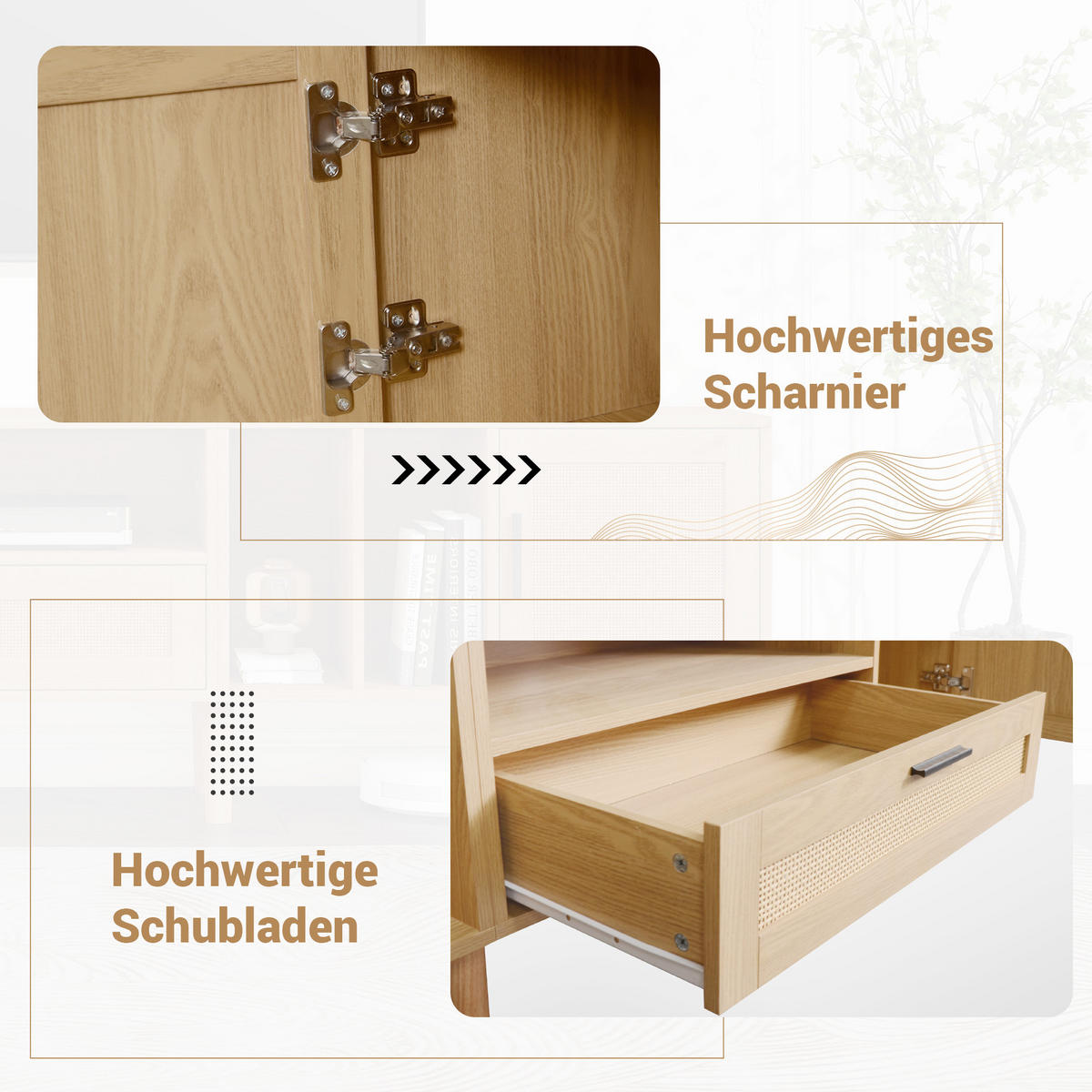 TV-MÖBEL Palermo Eichefarben 180/40/54 cm - Eichefarben, Holzwerkstoff (180/54/40cm) - PANGIVO
