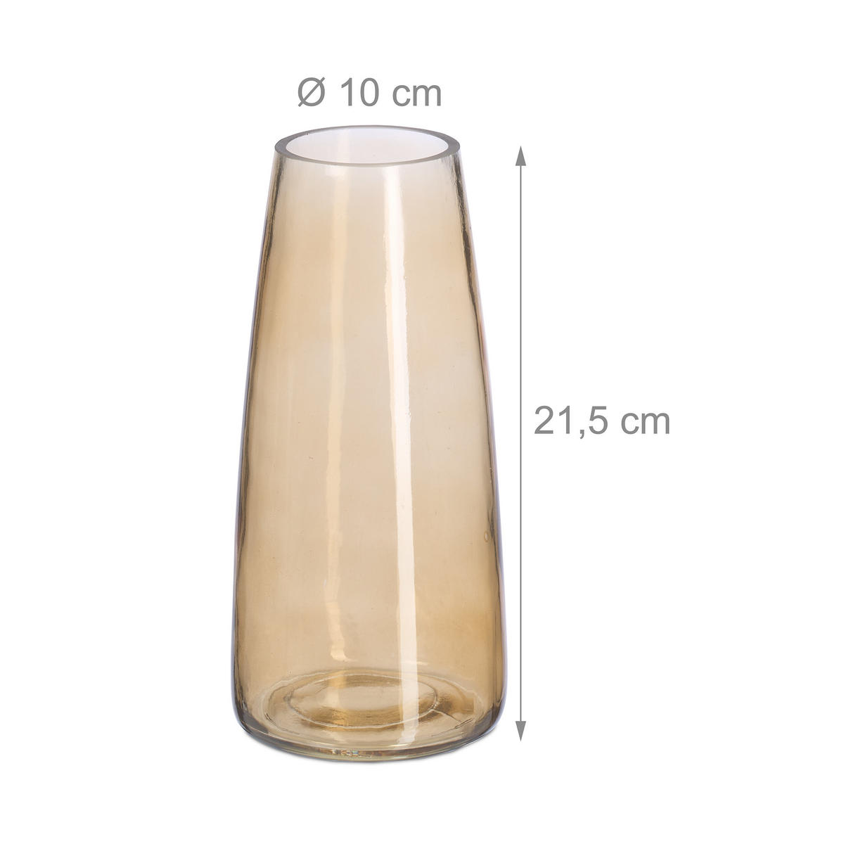 BLUMENVASE - Braun, Glas (21.5cm) - Relaxdays