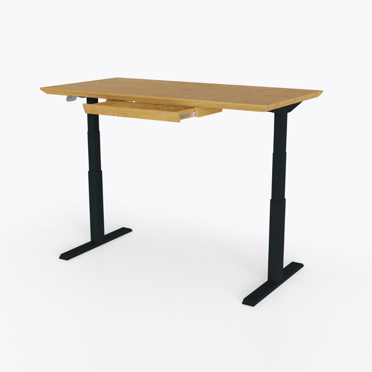 SCHREIBTISCH Höhenverstellbarer aus Holz COLIN - Eichefarben, Holz (80/150/75cm) - Rawood Furniture