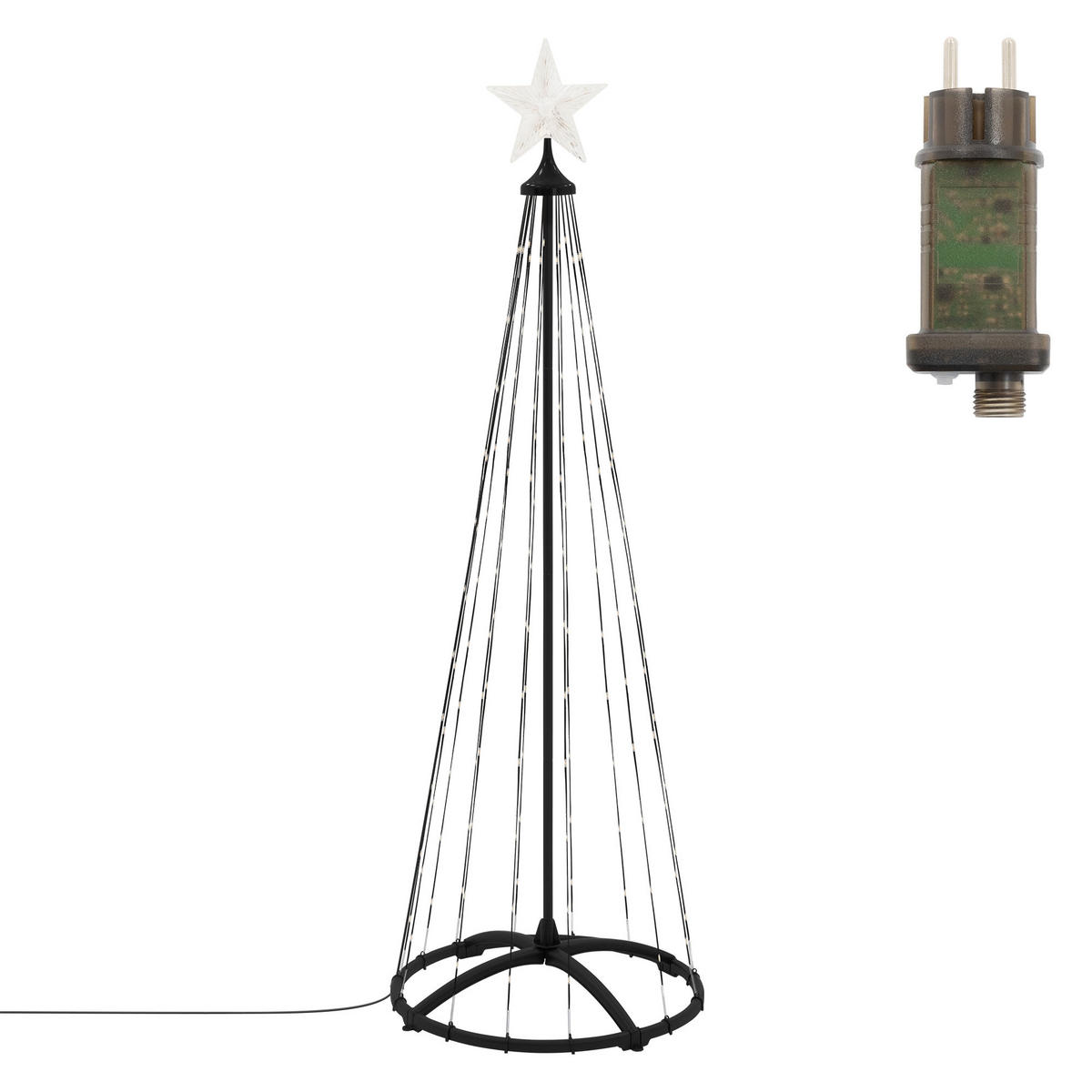 LED WEIHNACHTSBAUM Außen 150 cm 154 LED Metall - Schwarz, Metall (150cm) - ECD-Germany