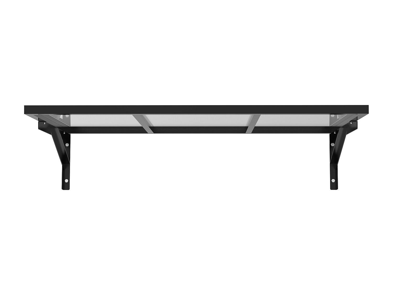 MARKISE und Vordach - 120 cmcm x 80 cmcm - Metall, Plastik, Metall - Schwarz - PELARU - Schwarz, Metall (120/27.5/80cm) - Vente-Unique