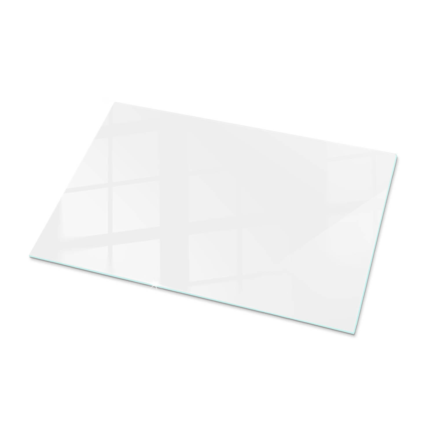 TISCHPLATTE 100x70 cm Glatte Weiße Oberfläche - Weiß Hochglanz/Weiß, Glas (100/70/0.4cm) - TULUP