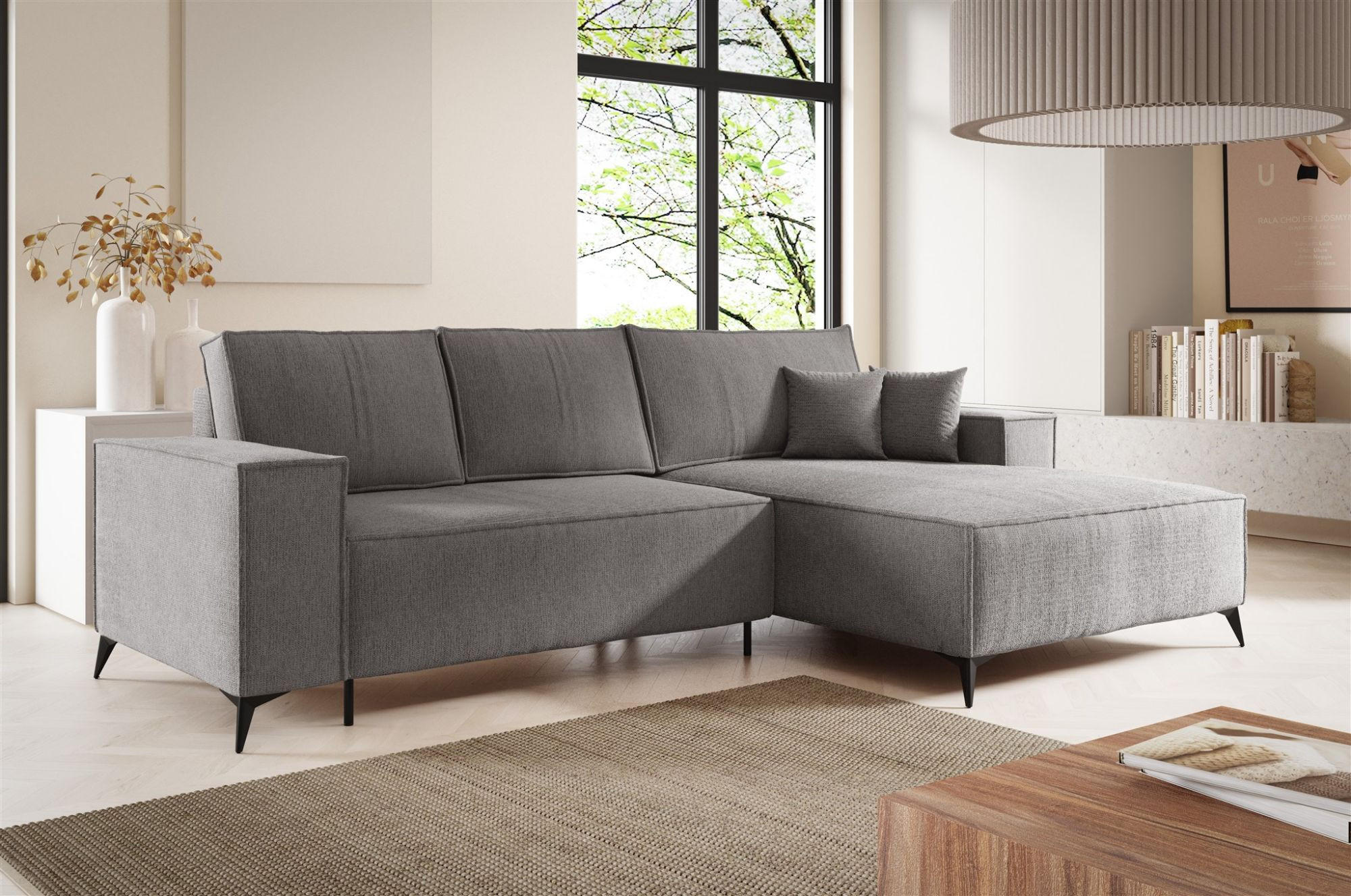 ECKSOFA Fiore - Grau, Holzwerkstoff/Textil (294/185cm) - Fun Möbel