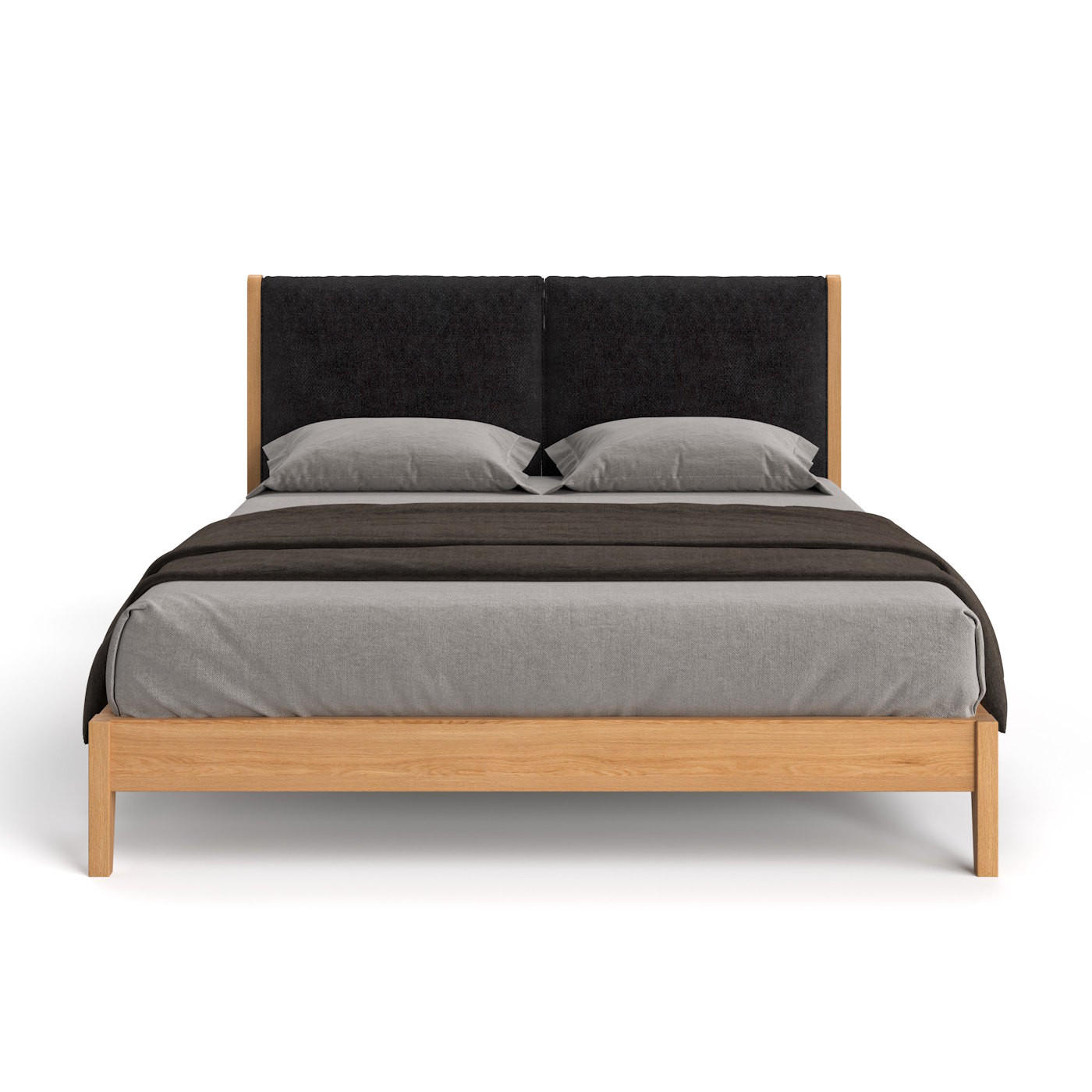 Danzz Massivholzbett Eiche, Natur, Schwarz 200x220 cm