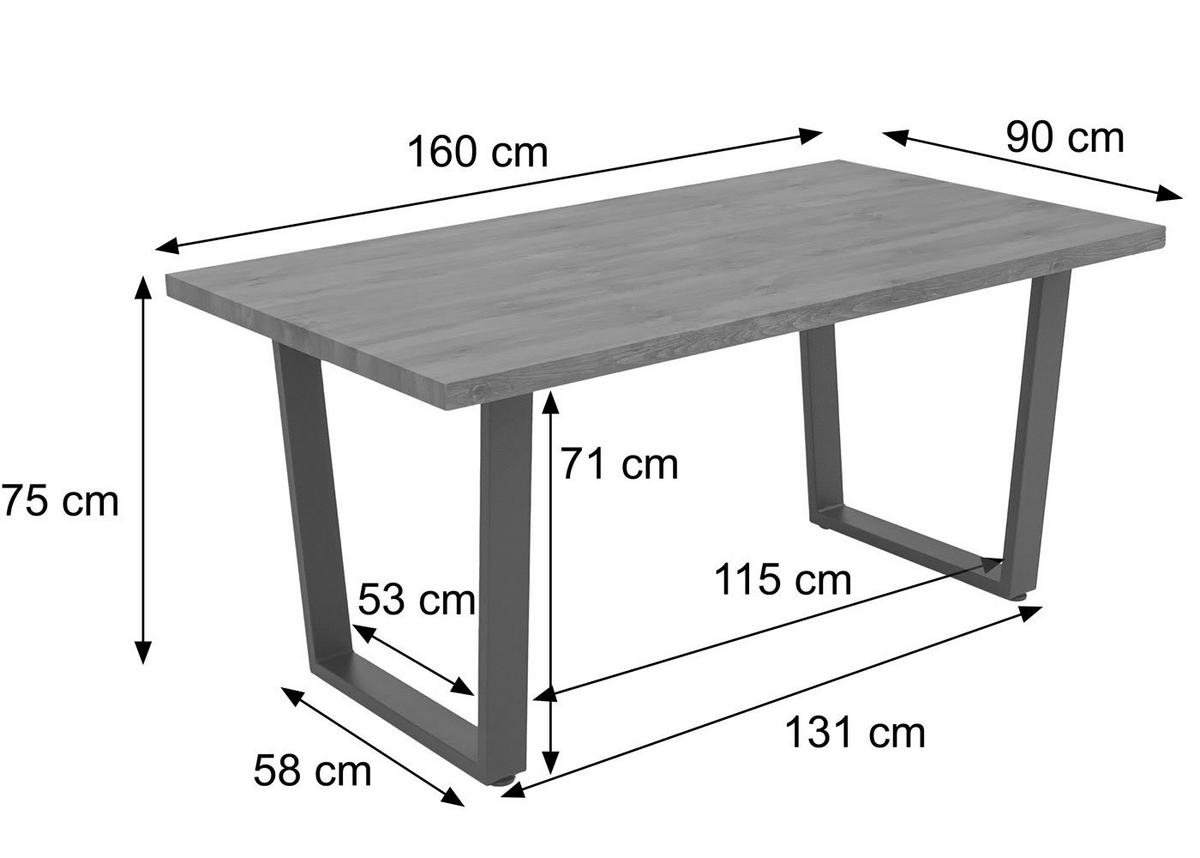 ESSZIMMERTISCH rechteckig Walnuss Dekor - Walnussfarben, Holzwerkstoff (90/160/75cm) - MCW
