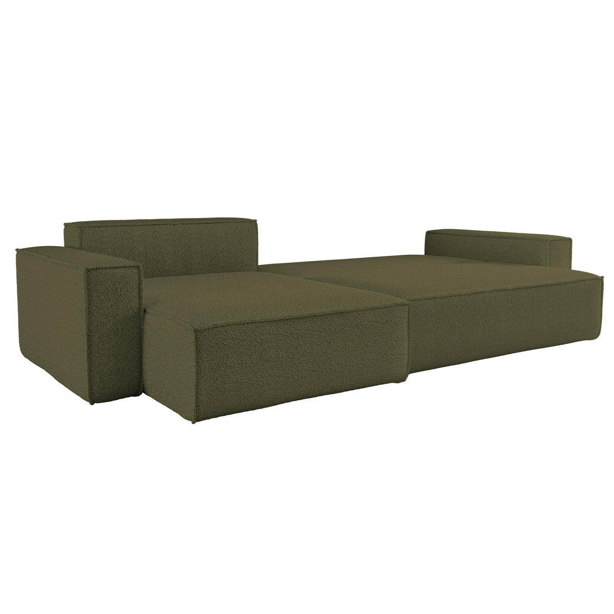 ECKSOFA Mit Schlaffunktion Und Bettkasten, Eckcouch BEST XL Stoff Quelle Olive Links - Schwarz/Olivgrün, Holz/Kunststoff (142/274cm) - Kaiser Möbel