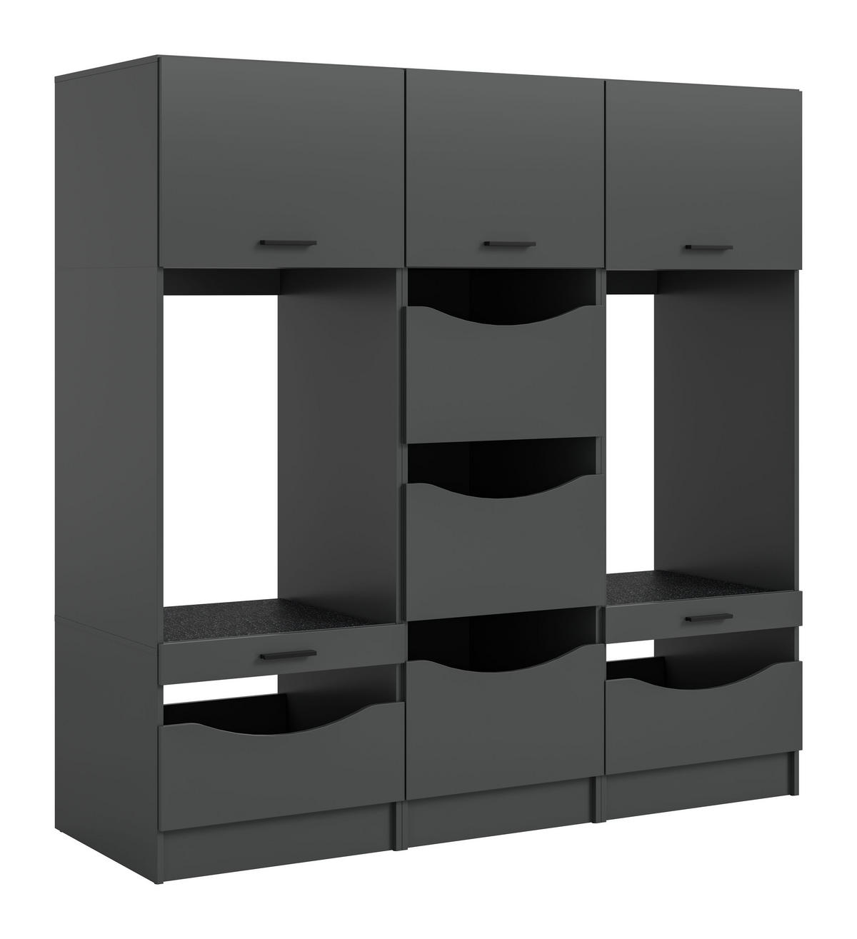 WASCHMASCHIENENUMBAU Set FREE (B/H/T: ca. 192/195/68 cm) in anthrazit/anthrazit - Anthrazit, Holzwerkstoff (192/195/68cm) - Homes & Jones