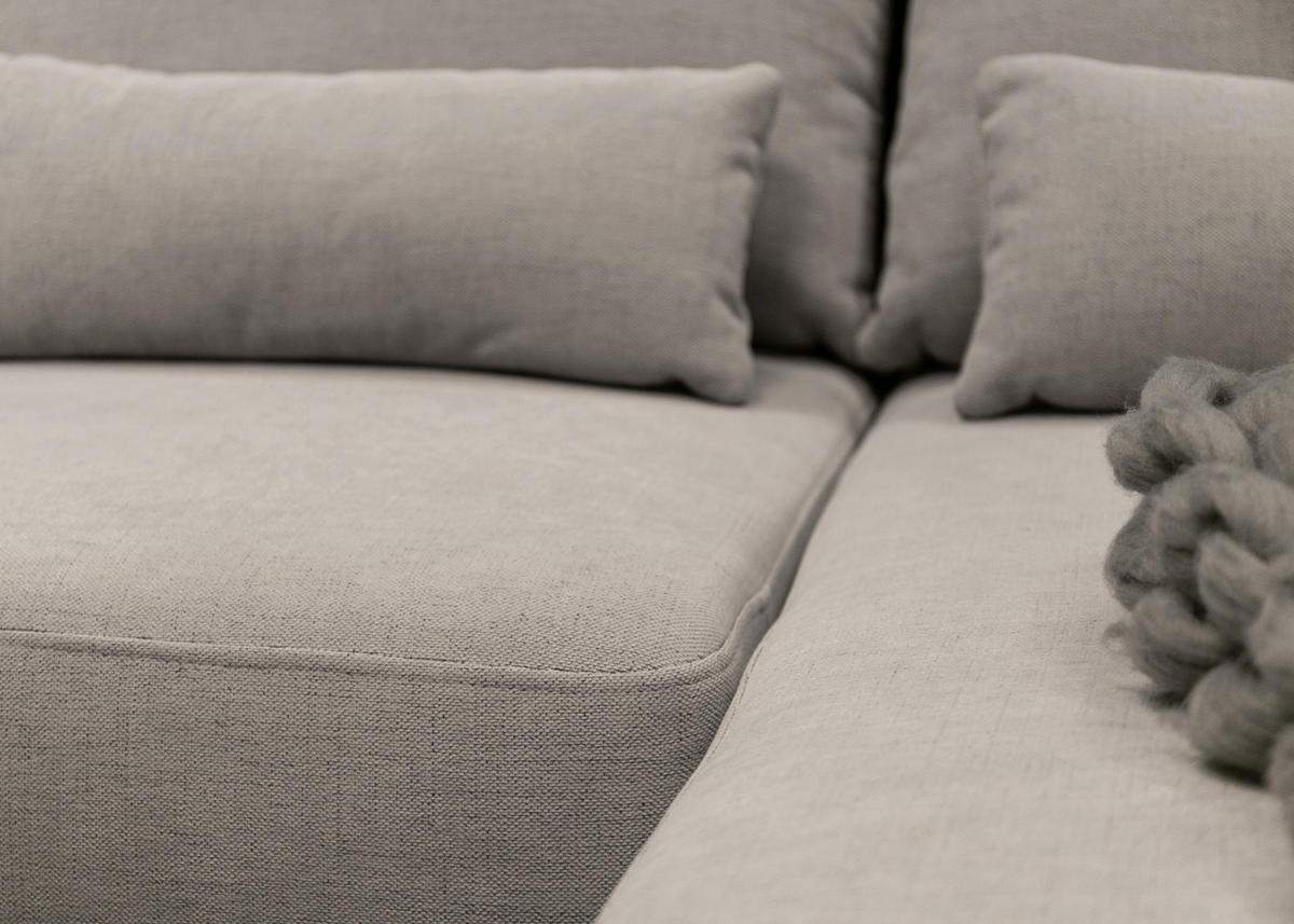 ECKSOFA Carnos Chenille-Bezug in Grau - Grau, Textil (264/162cm) - Selsey