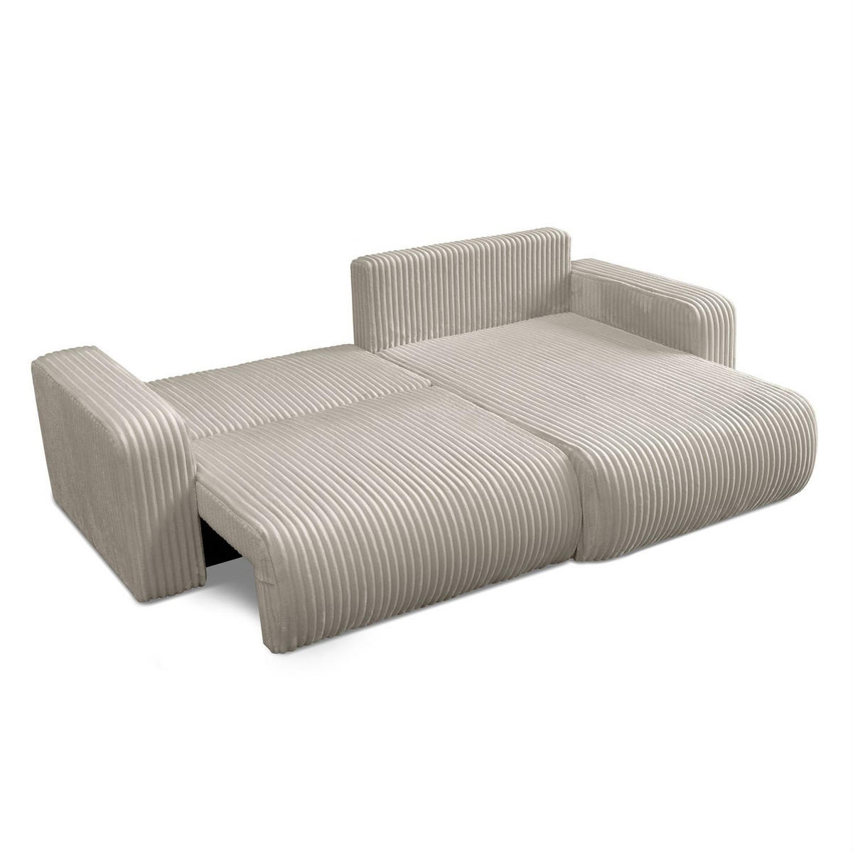 Ecksofa MOVE mit Schlaffunktion und Bettkasten, Tilia 01 - Creme, Textil (247/143cm) - Lookway