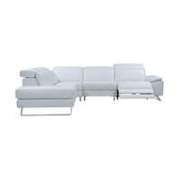 ECKSOFA Genius Echtleder mit 1 x Relaxfunktion Weiß - Weiß, Leder/Metall (230/264cm)