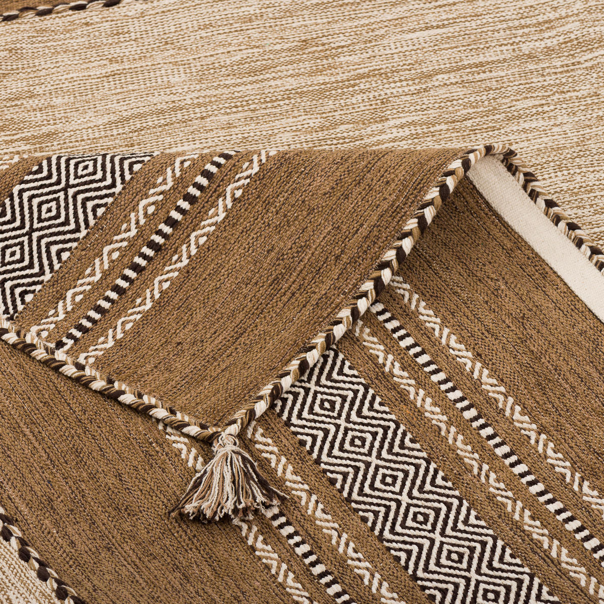 LÄUFER NATUR TEPPICH KELIM NAVARRO - Beige, Textil (90/160cm) - Pergamon