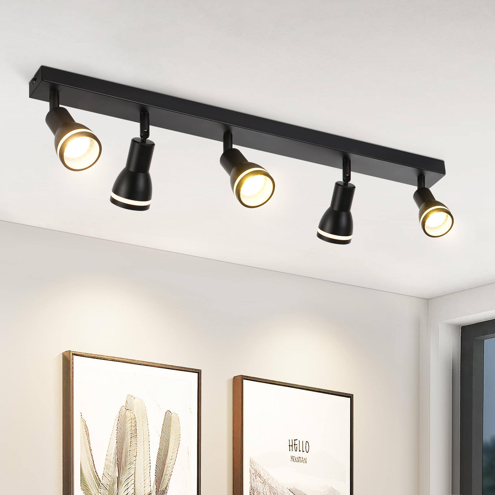 STRAHLER Kreuznach 5-flammig 69/5/15.7 cm - Schwarz, Metall (69/5/15.7cm) - Nettlife