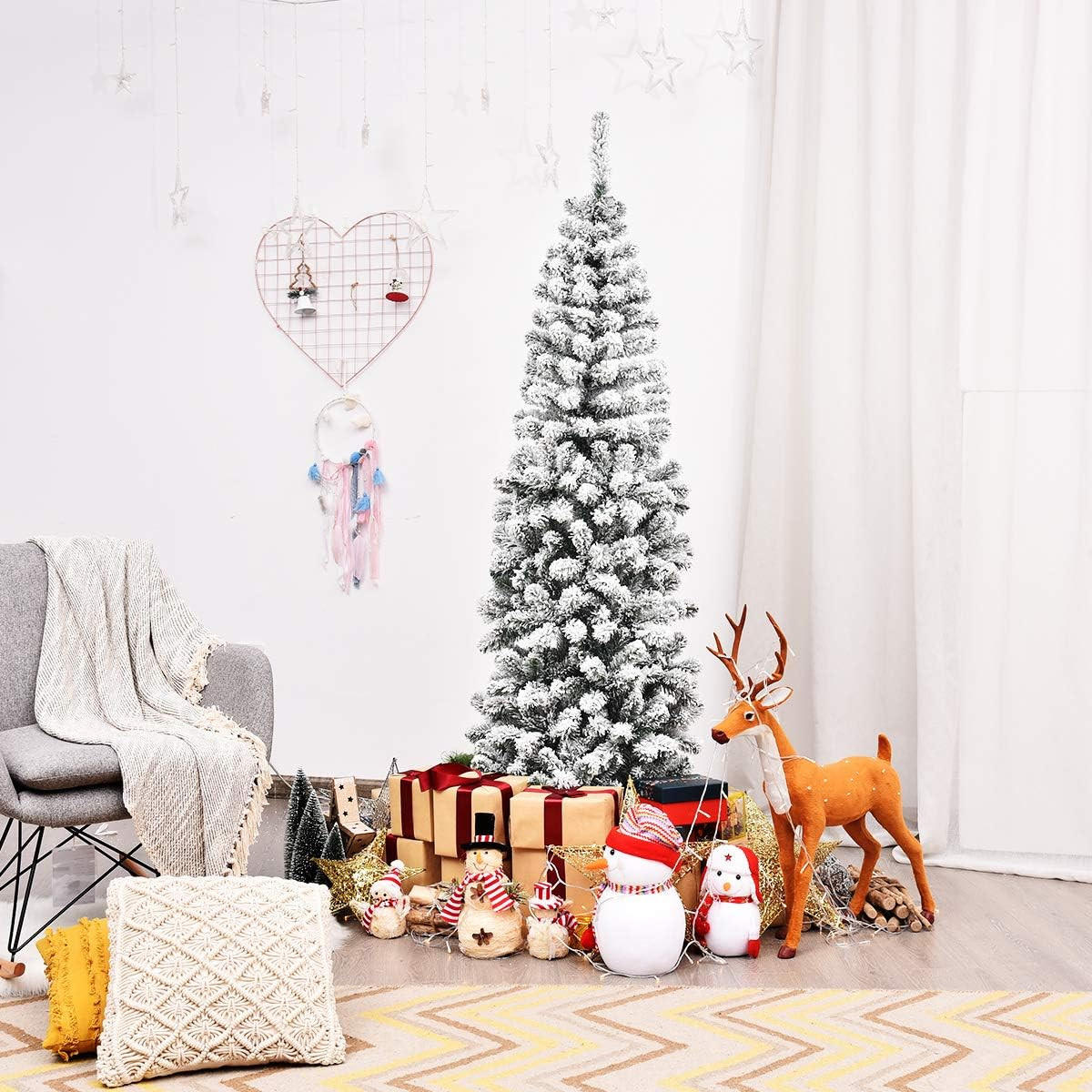 WEIHNACHTSBAUM Weiß - Weiß, Kunststoff (180cm) - COSTWAY