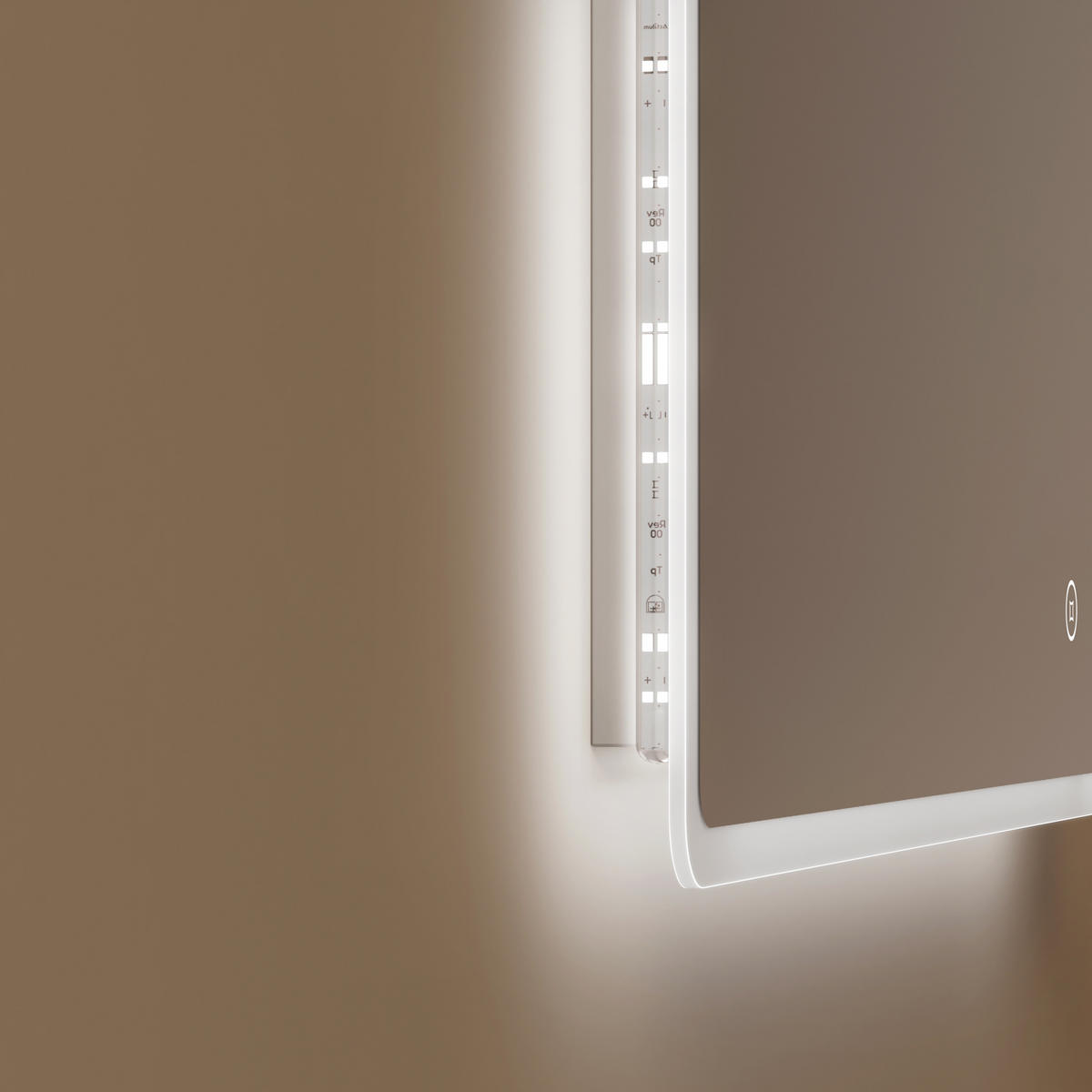 BADSPIEGEL mit Beleuchtung mit Integriertem Schminkspiegel 120/60 cm - Weiß, Glas (60/3.5/120cm) - EMKE