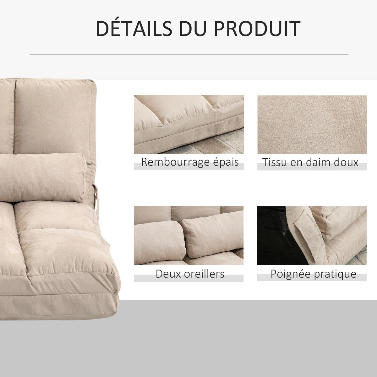 SCHLAFSESSEL DE-13402 Beige - Beige, Textil (185.42/152.4/259.08cm) - ComfortXL