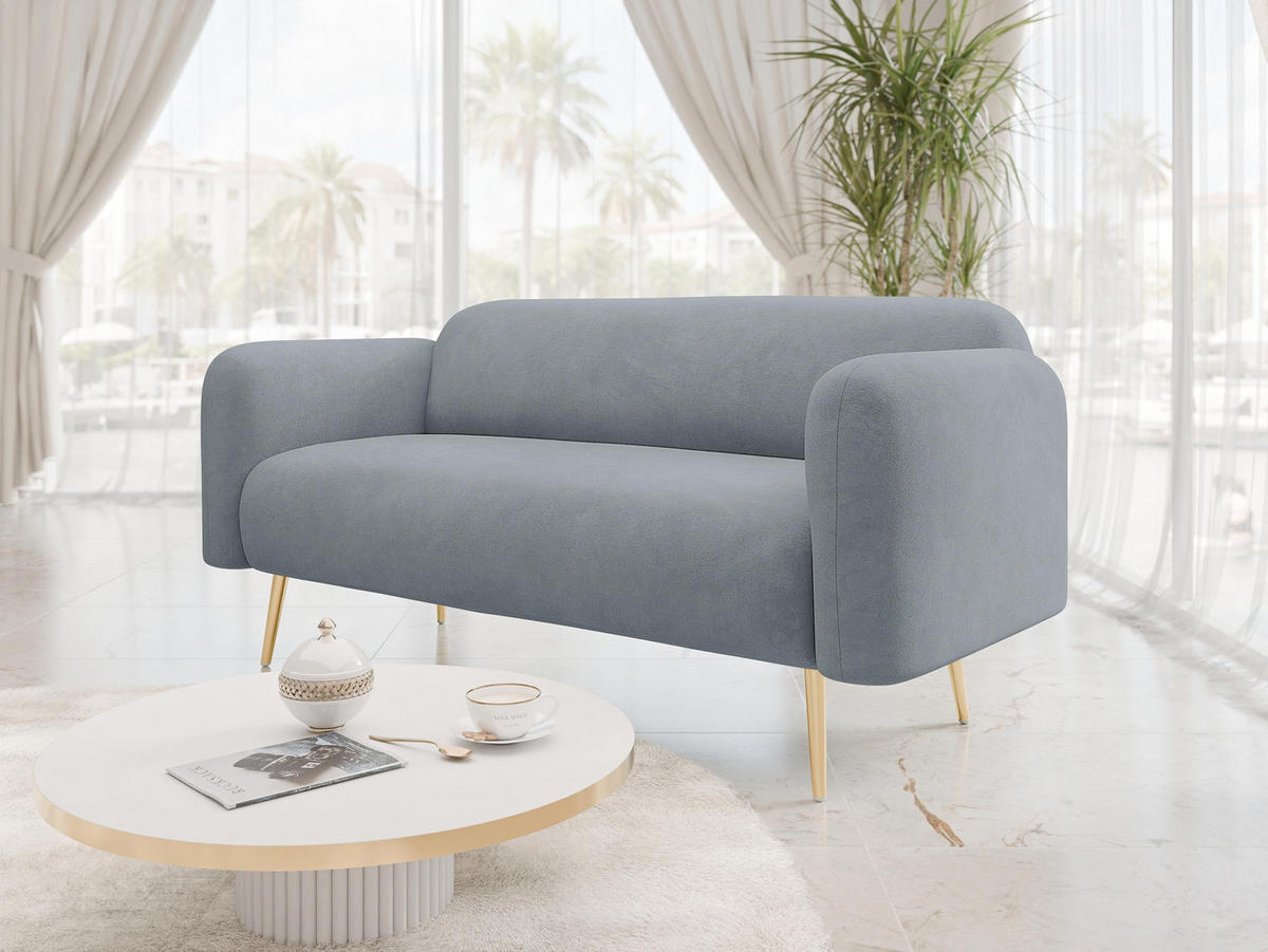 SOFA Nami 2 - Goldfarben/Grau, Holz/Textil (174/75/71cm) - MIRJAN24