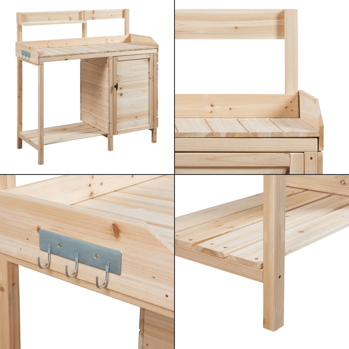 PFLANZTISCH Alessano - Naturfarben, Holz (46/107/110cm) - casa.pro